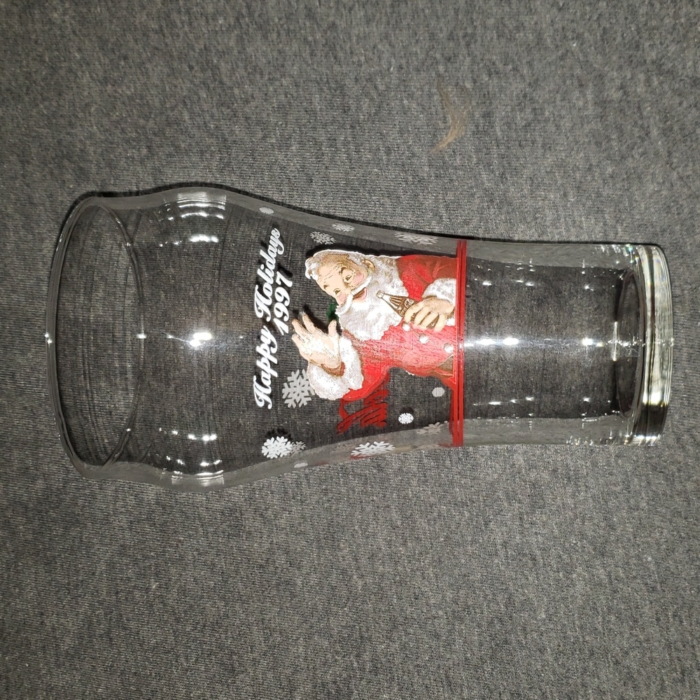 Merry Christmas Coca Cola Santa Drinking Glass